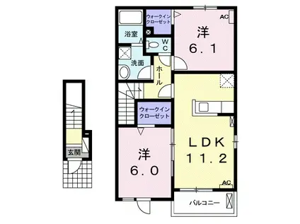 サンビレッジ(2LDK/2階)の間取り写真