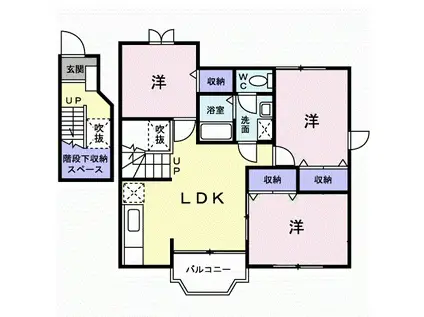 グラン.ビレッジΑ(3LDK/2階)の間取り写真