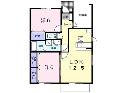 GRADIT PLACE A(2LDK/1階)の間取り写真