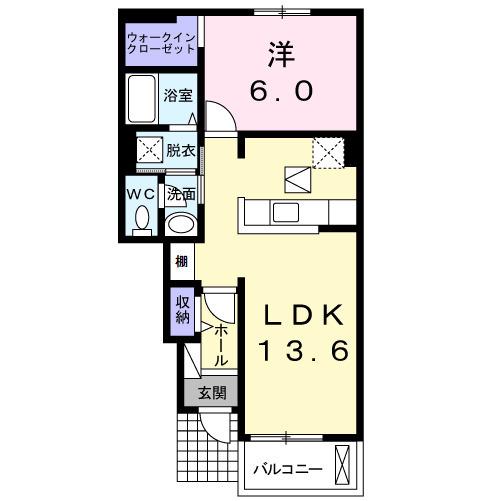 EXCEL COURT2(1LDK/1階)の間取り写真