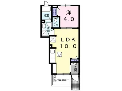 サラマンカ2(1LDK/1階)の間取り写真