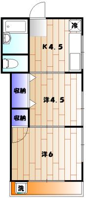 第二秀月荘(2DK/1階)の間取り写真