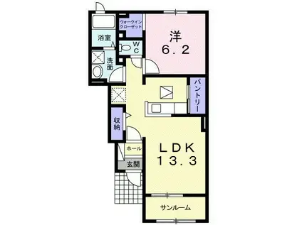 グランツ TA・TU・MI 2(1LDK/1階)の間取り写真