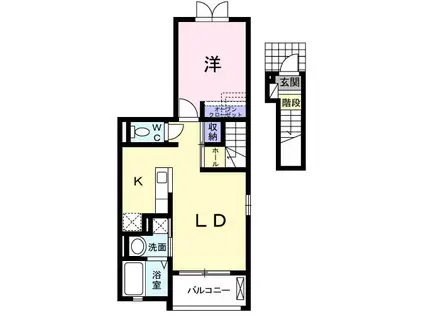 フィデールⅢ(1LDK/2階)の間取り写真
