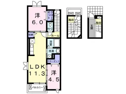 セリーチェ(2LDK/3階)の間取り写真