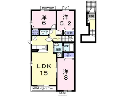 サン・ヒルズE(3LDK/2階)の間取り写真