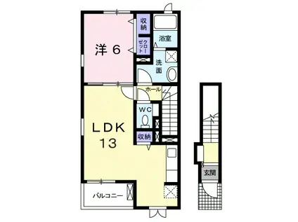 ベル・フィオーレ(1LDK/2階)の間取り写真