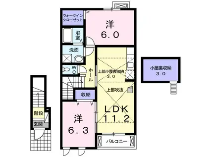 ノイ・ブリーゼ3(2LDK/2階)の間取り写真