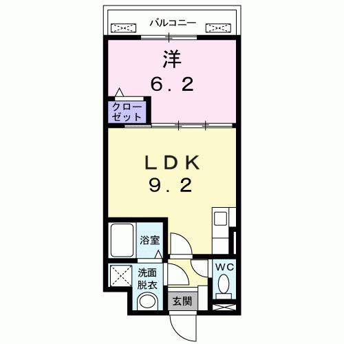 セレッソ 和 Ⅱ(1LDK/1階)の間取り写真
