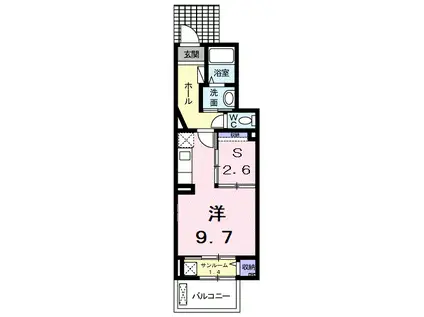 CORPO INFINITYB(ワンルーム/1階)の間取り写真