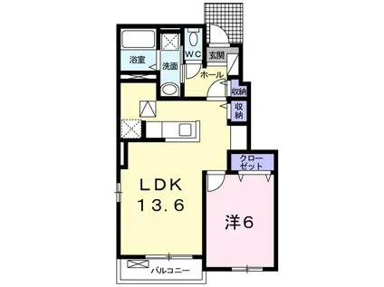 カーサ アバンツァートⅠ(1LDK/1階)の間取り写真
