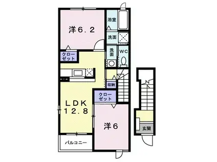 コデン 010(2LDK/2階)の間取り写真