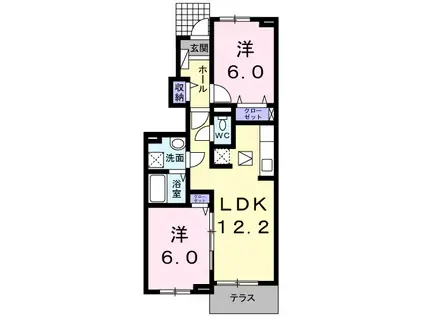 サニーヒルズ・TR Ⅰ(2LDK/1階)の間取り写真