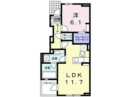 ヴィラ ブルーモントⅠ(1LDK/1階)の間取り写真