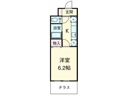 ドミール上福岡(1K/3階)の間取り写真