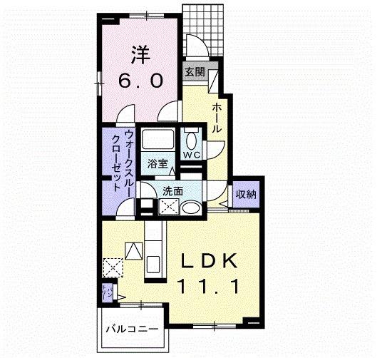 メゾン ド ソレイユ 志免東Ⅲ(1LDK/1階)の間取り写真