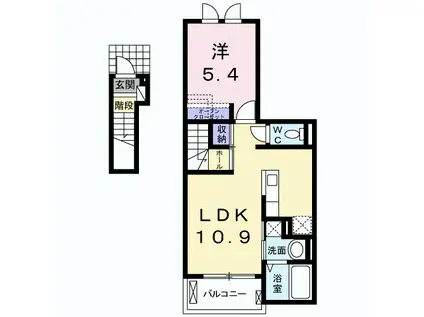 ベル・アンジュ1(1LDK/2階)の間取り写真