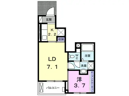 ハイツサルーンⅤ(1LDK/1階)の間取り写真