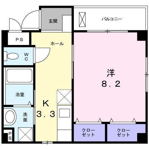 ブライトヒルM2(1K/4階)の間取り写真