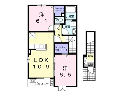 コリーヌ久住Ⅱ(2LDK/2階)の間取り写真