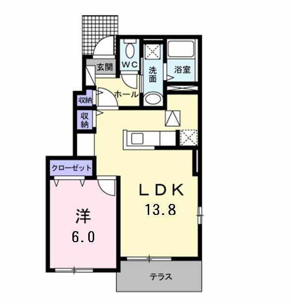 サンライズⅠ(1LDK/1階)の間取り写真