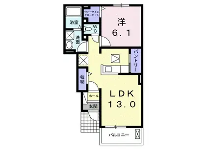 カーサ ベルデ(1LDK/1階)の間取り写真