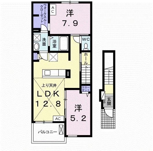 フルハウスⅡ(2LDK/2階)の間取り写真