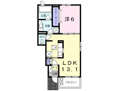 フリーデⅠ(1LDK/1階)の間取り写真