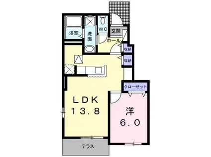 インマイドリームⅡ(1LDK/1階)の間取り写真