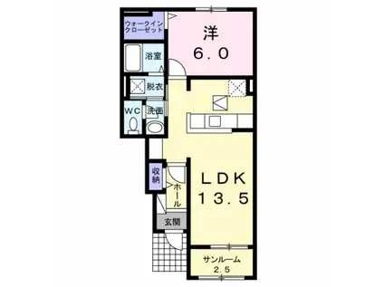 マルゼンⅡ(1LDK/1階)の間取り写真