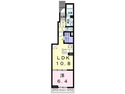 ラティアⅡ A(1LDK/1階)の間取り写真