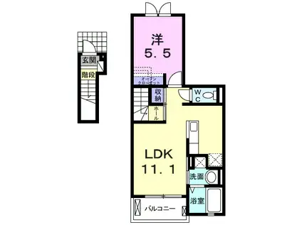 レグルスⅡ(1LDK/2階)の間取り写真