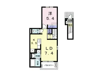 サン・ハイツ・すみれ(1LDK/2階)の間取り写真