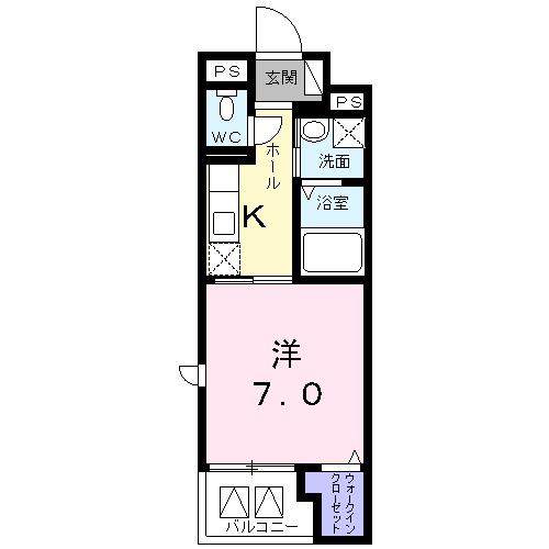 マーレーモンティーⅥ(1K/2階)の間取り写真