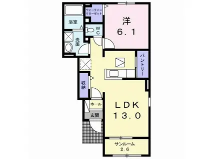 フィールド ブック Ⅰ(1LDK/1階)の間取り写真