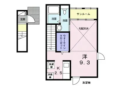 SK南太田 A棟(1K/2階)の間取り写真