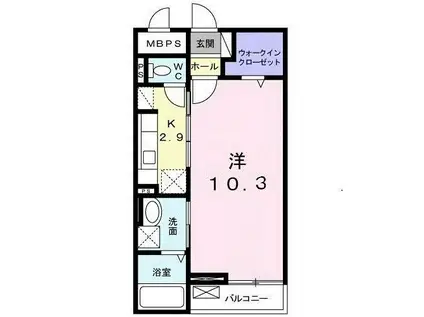 フレスコ・エイ(1K/2階)の間取り写真