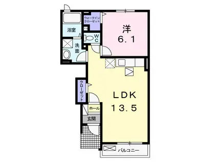 フォーシーズンⅢ(1LDK/1階)の間取り写真