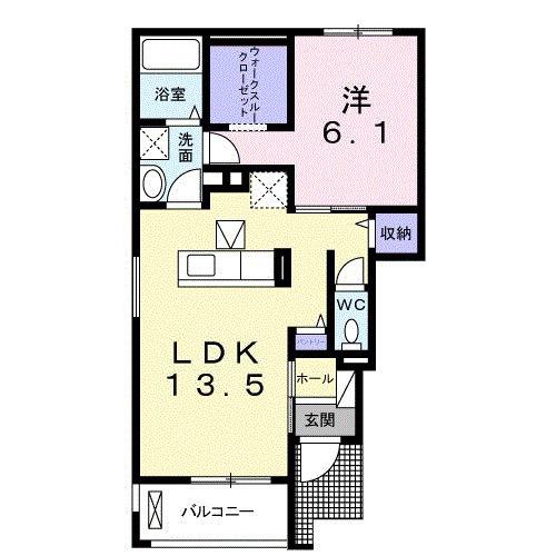 サプール・ヒルズⅡ(1LDK/1階)の間取り写真