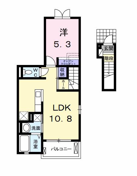サンリット・ヒル光ヶ丘Ⅱ(1LDK/2階)の間取り写真