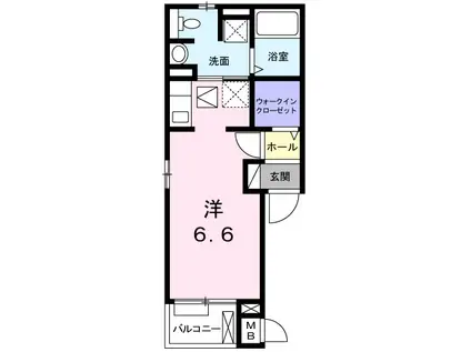 ハピネス浦江2(ワンルーム/1階)の間取り写真