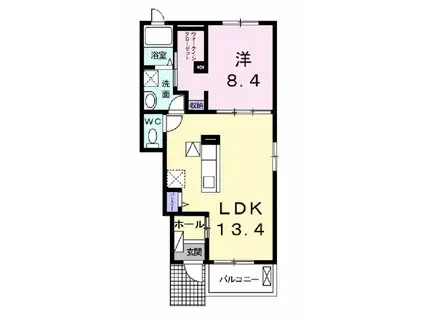 カルム・グラースⅠ(1LDK/1階)の間取り写真
