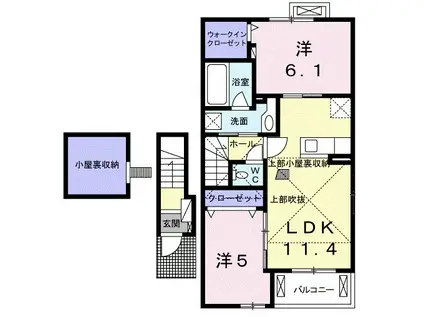 プルマージュⅢ(2LDK/2階)の間取り写真