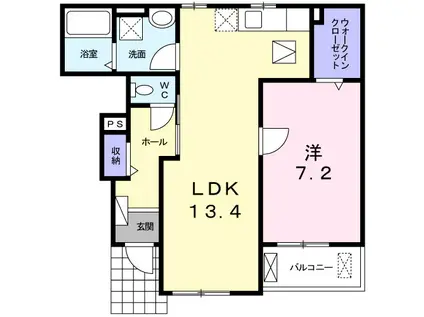 メゾン・ジェルメ(1LDK/1階)の間取り写真