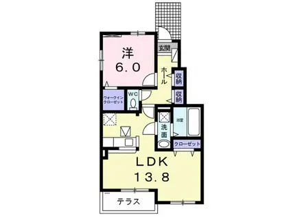 ヒルトピア(1LDK/1階)の間取り写真