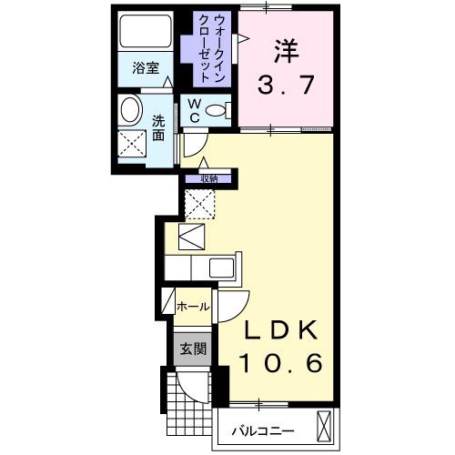 クラール・イリサⅣ(1LDK/1階)の間取り写真