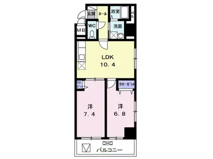 パルカーノ(2LDK/3階)の間取り写真