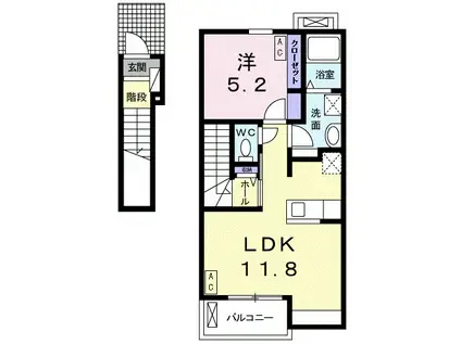 APEX.G Ⅰ(1LDK/2階)の間取り写真