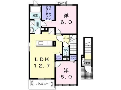 メゾン・ドゥ・アヴェニールⅠ(2LDK/2階)の間取り写真
