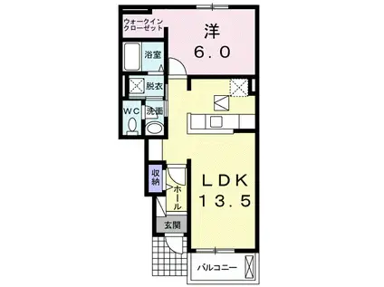 アーバンハイツⅠ(1LDK/1階)の間取り写真